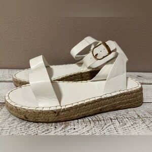 South Beach Faux Leather Espadrille Sandals - NIP